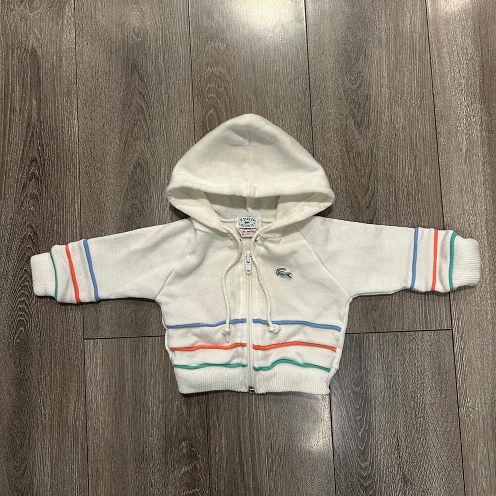 Lacoste White and Cream Sweatshirt